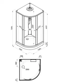 Душевая кабина Triton Лайт Щ0000061831 100x100 см профиль белый стекло с узором